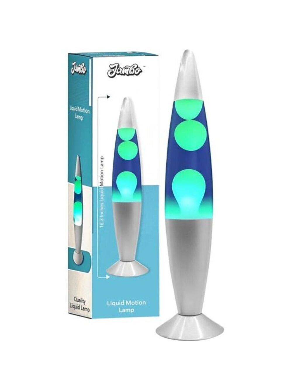 16" Beautiful Lamp- The Upgraded Motion Lamp- Blue with Yellow/Green Wax,